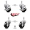 Service Caster 3 Inch Phenolic Wheel Swivel 3/8 Inch Threaded Stem Caster Brakes SCC, 2PK SCC-TS20S314-PHR-381615-2-TLB-2 - alternate 5